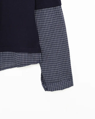 T-shirt layered check shirt