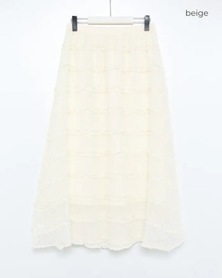 Polka Dot Frill Long Skirt