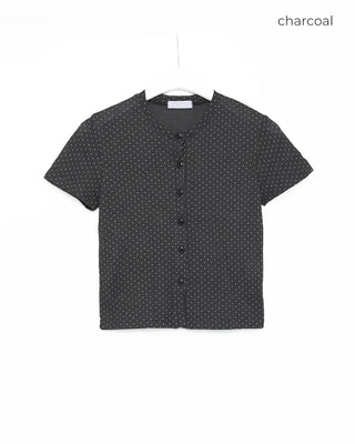 Polka Dot Short-Sleeved Cardigan