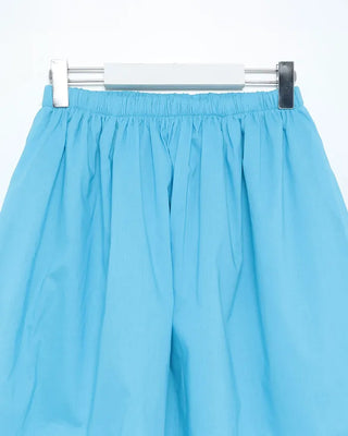Shirred cotton midi skirt