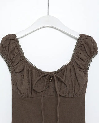 Shirred Ribbon Point T-Shirt