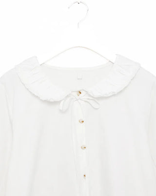 Round lace collar blouse