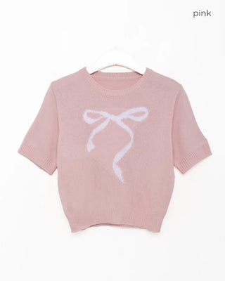 Ribbon Half-Sleeve Knit