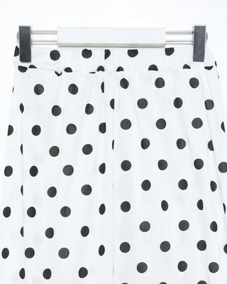 Elastic waist polka dot midi skirt