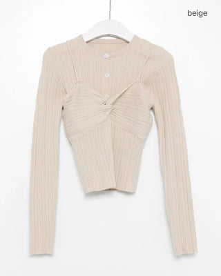 Bust Twist Camisole Cardigan Set