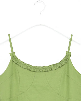 Frill bustier midi dress