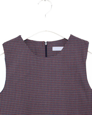 Checked mini sleeveless dress