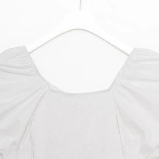 Puff-sleeve mini dress