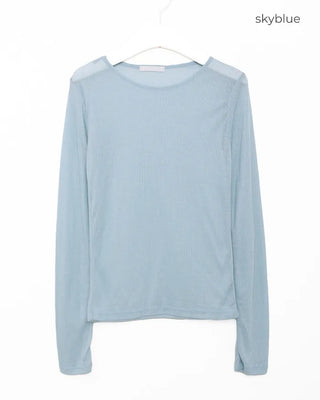 Sheer long-sleeve T-shirt