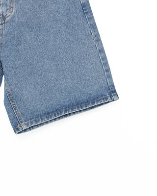 Straight-leg denim shorts