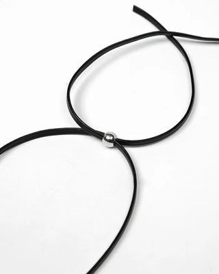 Big pendant faux leather necklace