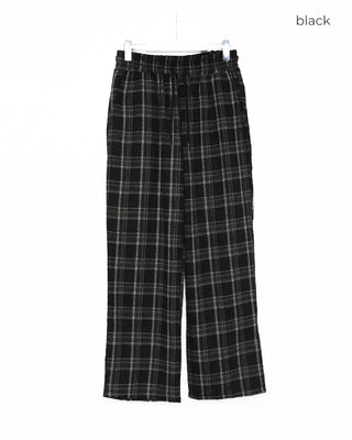 Loose-fit banding check pants