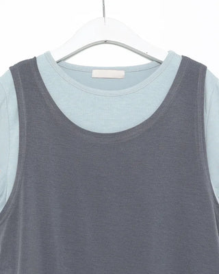 Tank Layered Semi-Cropped Short T-Shirt