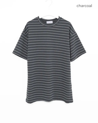 Striped oversized short-sleeved T-shirt