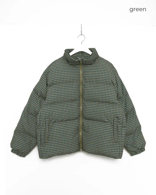 Checked padded jumper