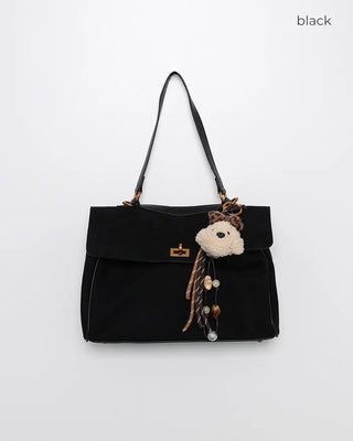 Suede gold buckle bag