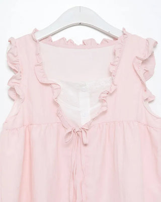 Layered frill ribbon blouse