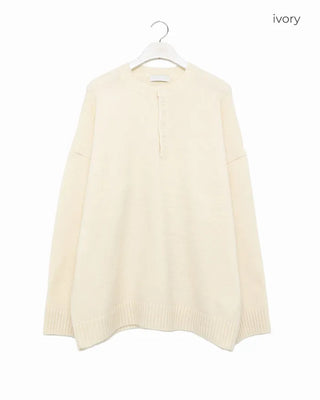 Henley neck oversized knit