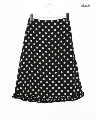 Polka Dot Frill Midi Skirt