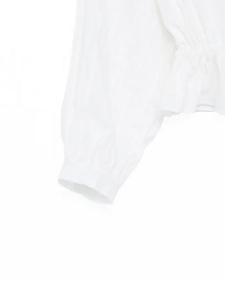 Big collar shirred waist blouse