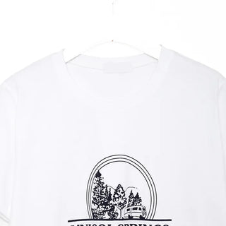 Printed cropped short-sleeved T-shirt