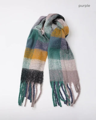 (Unisex) Checked Long Scarf