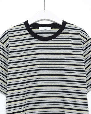 Bust Stitch Mix Border Half T-Shirt