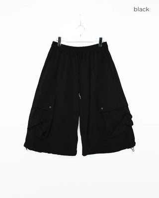 (Unisex) Cargo Bermuda Shorts with Elastic Waistband