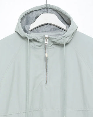 Melange-lined nylon hooded anorak