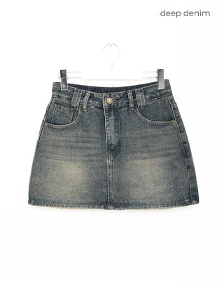 denim mini skirt
