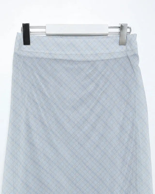 Checked sheer long skirt