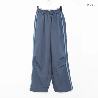 2-line elastic waist wide pants