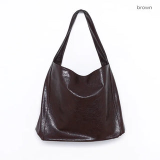 Faux leather shoulder bag