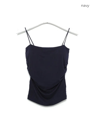 Side-shirred cap camisole