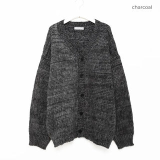 (Unisex) V-neck Melange Cardigan
