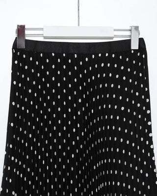 Dot Point Pleated Long Skirt