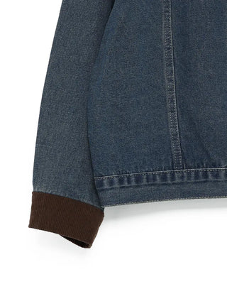 Corduroy Collar Neck Denim Jacket