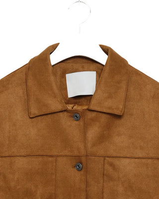 Suede color pocket point jacket