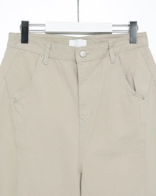 Curved center seam cotton pants