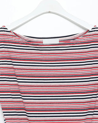 Striped sleeveless off-shoulder top
