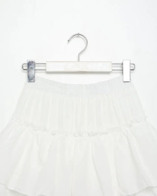 Frilled slit can-can mini skirt