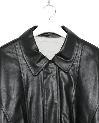 Faux leather blouson