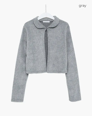 Round collar knit cardigan
