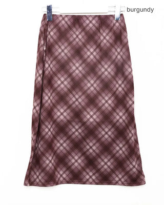 Vintage check midi skirt