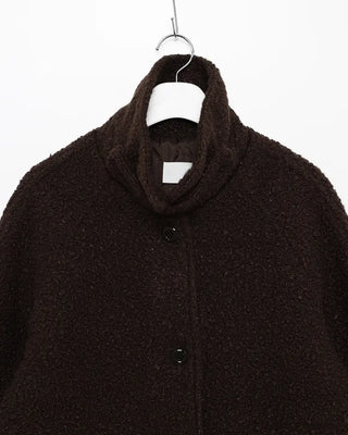 High-neck boucle coat