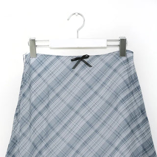 Chiffon check midi skirt