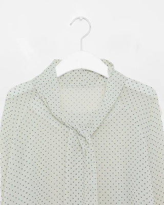 See-through polka dot tie blouse