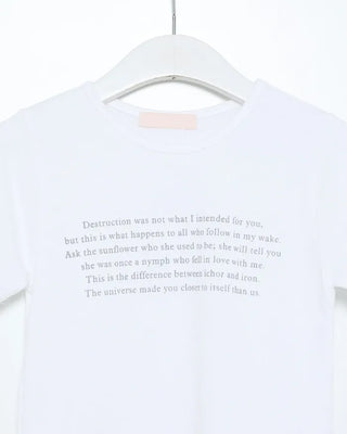 Mini lettering short-sleeved T-shirt