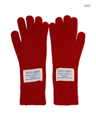 Label knit gloves