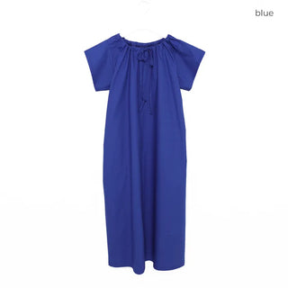 Ribbon Shirring Long Dress